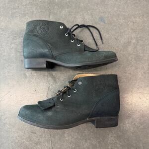 Vintage Y2K Ariat Heritage Western Roper Green Equestrian Work Rodeo Boots 8.5